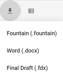 JotterPad export formats: fountain, word and final draft