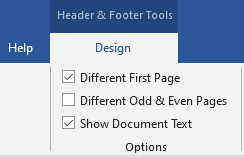 Page numbering design for screenplay formatting in Microsoft Word