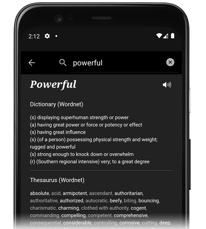 How JotterPad's research function looks like on Android