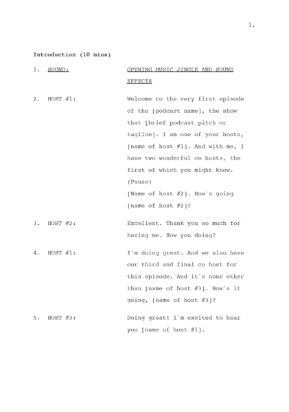 Format Podcast Script Example